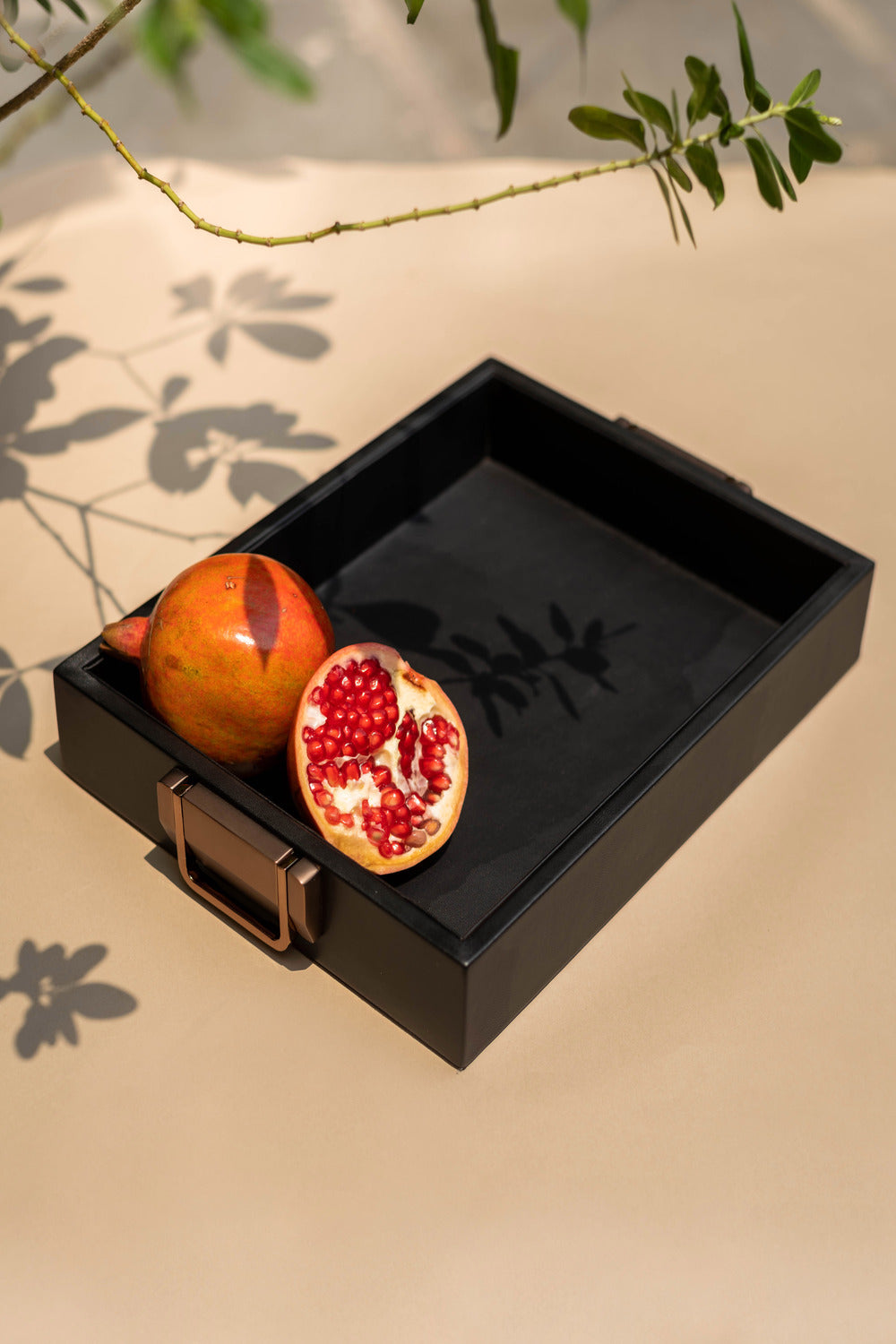 Vegan Leather Acier Rectangle Tray - Small