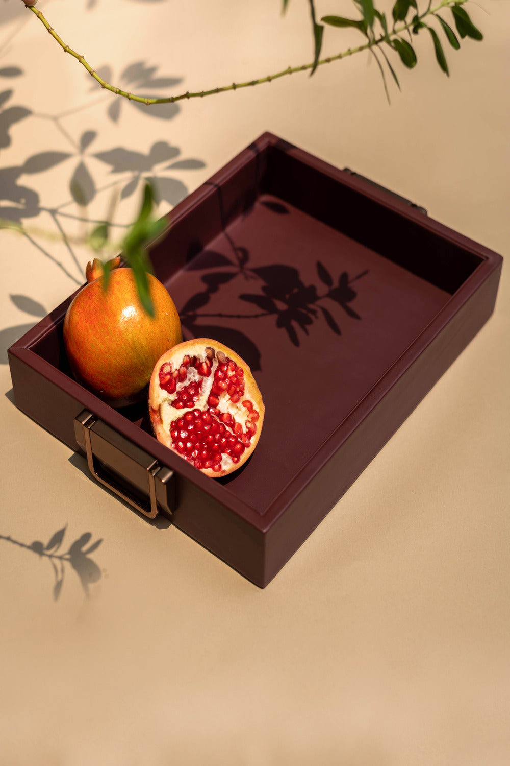 Vegan Leather Acier Rectangle Tray - Small