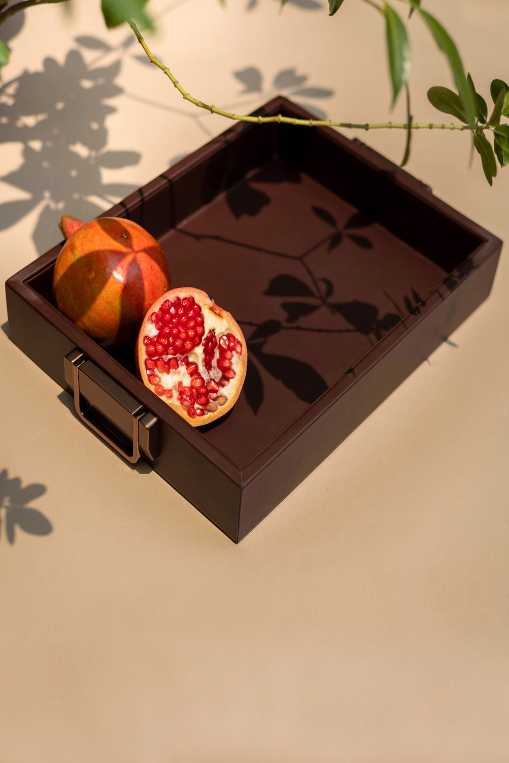 Vegan Leather Acier Rectangle Tray - Small