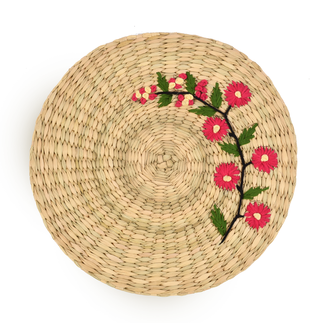 Cane Floral Mats Set of 2 Krisani