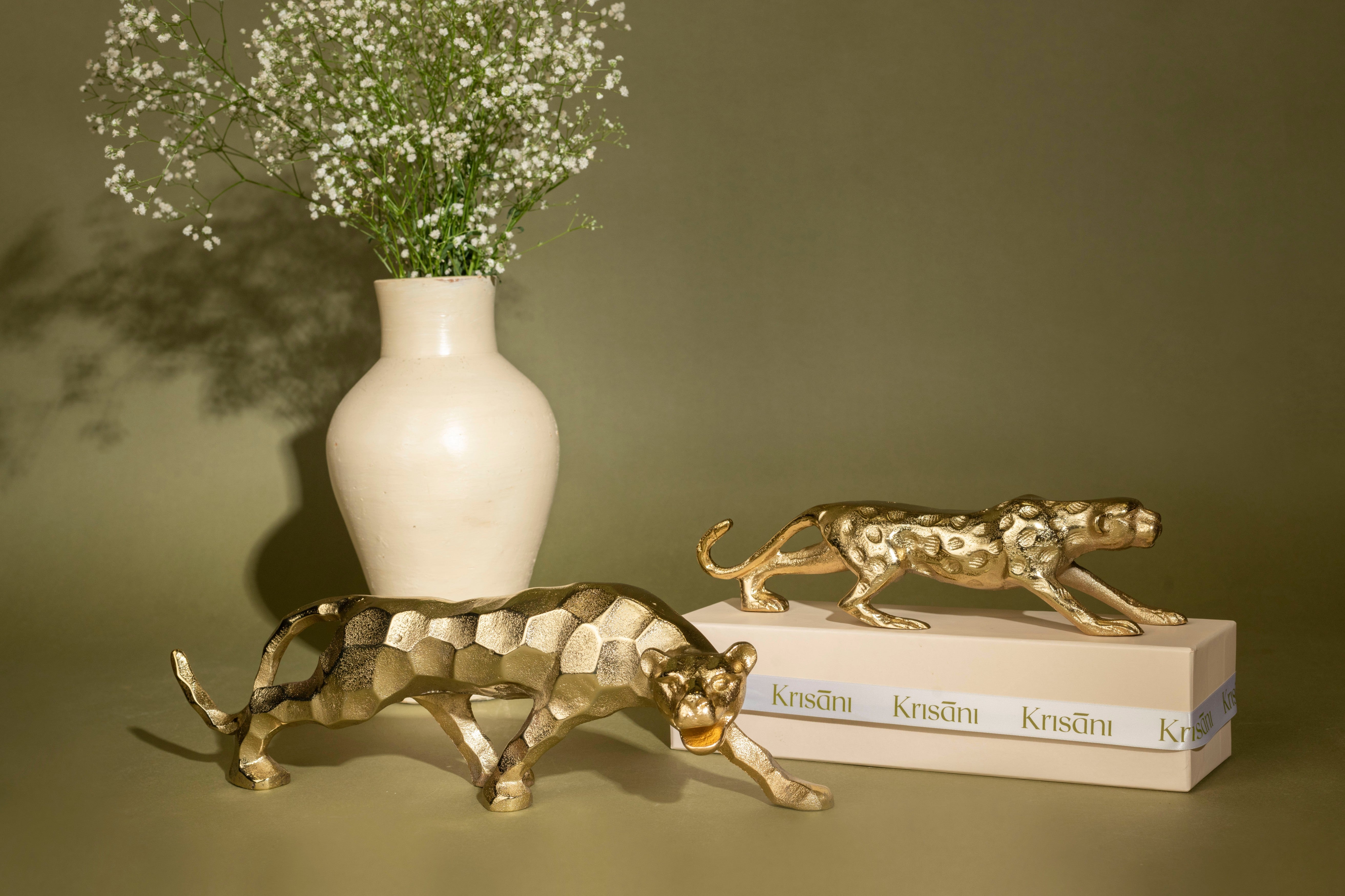 Brass Leopard Decorative Accent - Medium
